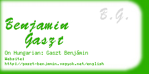 benjamin gaszt business card